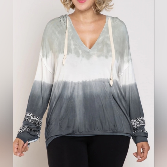 POL hand dip tie dye hoodie - Picture 2 of 5